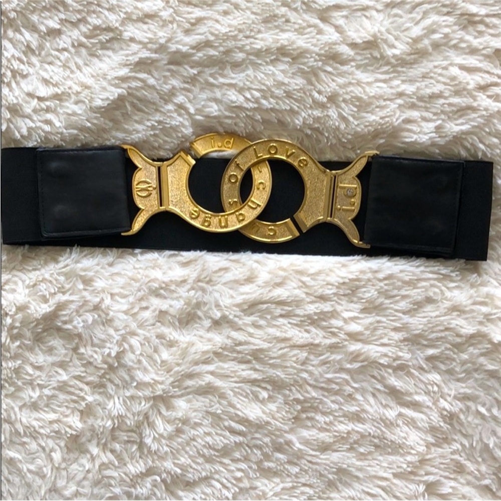 SEXY BLACK BELT I.D. GOLD elastic belt - Picture 3 of 8